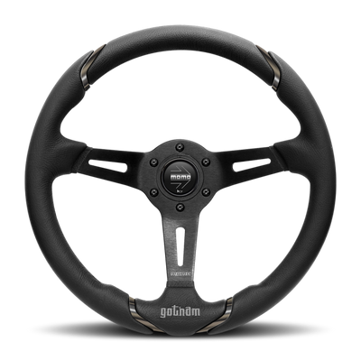 Momo Gotham Steering Wheel 350 mm - Black Leather/Black Spokes