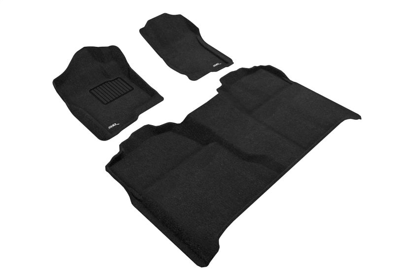 3D MAXpider 07-13 Chevrolet Silverado 1500 Crew Cab Elegant 1st 2nd Row - Floor Mat Set (Black)