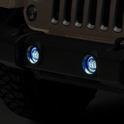 Raxiom 07-18 Jeep Wrangler JK Axial Series 4-In LED Fog Lights w/ RGB Halo