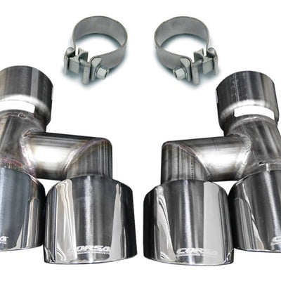 Corsa 18-23 4.0in Twin Tip Polished Pro-Series Tip Kit Fits No-Valve Mustang Exhaust Clamps Inc