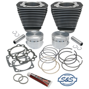 S&S Cycle 84-99 BT 96in 3 5/8in Sidewinder Big Bore Cylinder & Piston Kit - Wrinkle Black