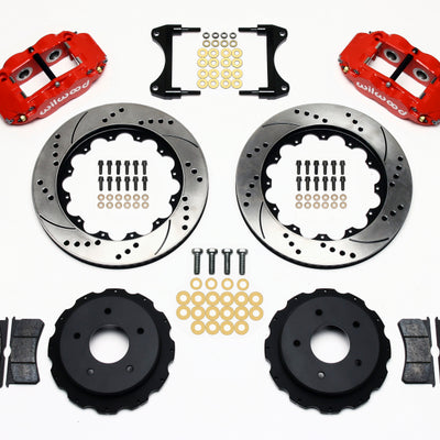 Wilwood Narrow Superlite 4R Rear Kit 14.00in Drill Red 65-82 Corvette C2/C3