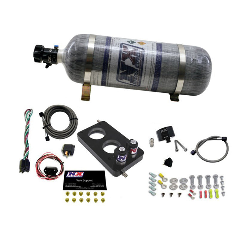 Nitrous Express 05-10 Ford Mustang 4.6L 3 Valve Nitrous Plate Kit (50-150HP) w/12lb Bottle