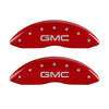 MGP 2 Caliper Covers Engraved Front GMC Red Finish Silver Characters 2008 GMC Canyon