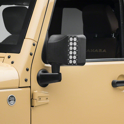 Raxiom 07-18 Jeep Wrangler JK Off-Road LED Manual Mirrors w/ Turn Signals