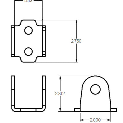 Ridetech Bolt-On Panhard Bar Frame Bracket Black Powdercoat