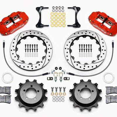 Wilwood Narrow Superlite 4R Rear Kit 12.88in Drilled Red 99-05 WRX / 99-07 Impreza