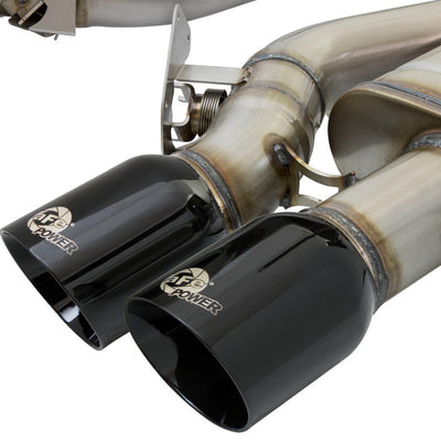 aFe MACHForce XP 3in 304SS Cat Back Exhaust s/ Black Tips 16-17 Cadillac ATS-V V6-3.6L (tt)