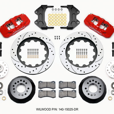 Wilwood AERO6 Front Hub Kit 15.00 Drilled-Red WWE ProSpindle