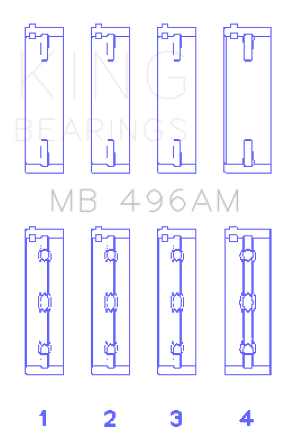 King Engine Bearings Mazda KL V6 (Size STD) Main Bearing Set of 4