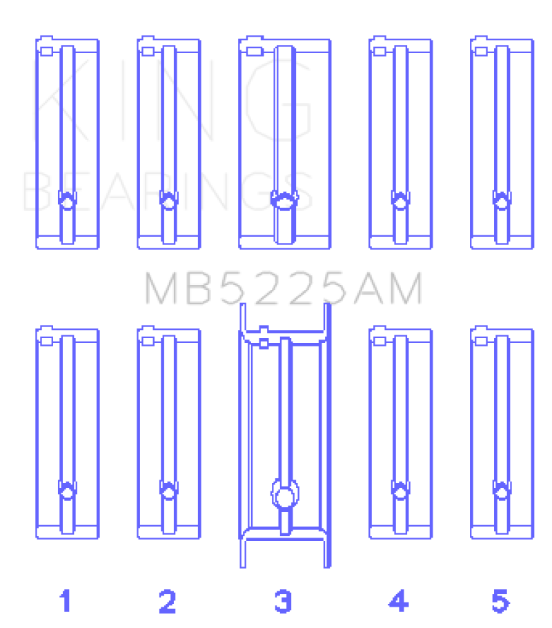 King Engine Bearings Mazda 626 F8 (Size STD) Main Bearing Set