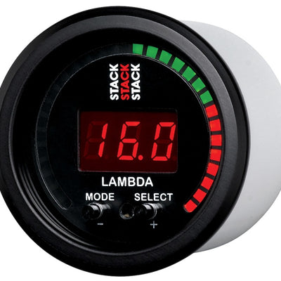 Autometer Stack Instruments 52mm Wideband Air-Fuel Ratio (LAMBDA) Gauge - Black