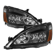 xTune Honda Accord 03-07 Amber Crystal Headlights Black HD-JH-HA03-AM-BK