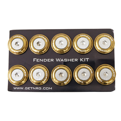 NRG Fender Washer Kit w/Rivets For Plastic (Titanium) - Set of 10