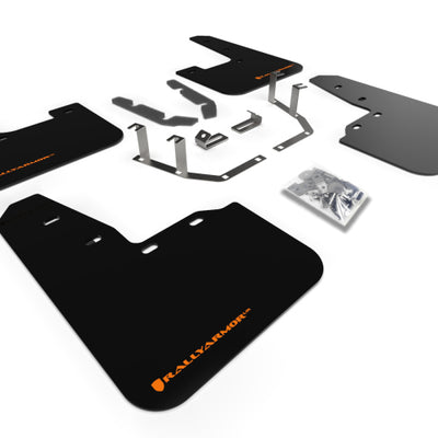 Rally Armor 18-23 Ford Fiesta ST MK8 Black UR Mud Flap w/Orange Logo