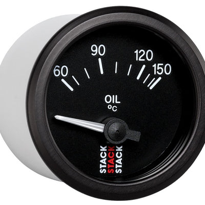 Autometer Stack 52mm 60-150 Deg C M10 Male Electric Oil Temp Gauge - Black