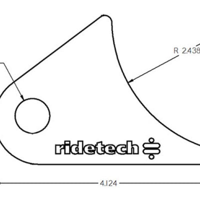 Ridetech Large Rear Axle Tab for Tri Link No Powdercoat