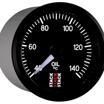 Autometer Stack 52mm 40-140 Deg C 1/8in NPTF Male Pro Stepper Motor Oil Temp Gauge - Black