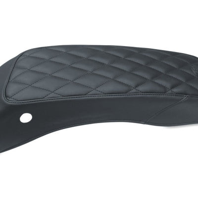 Mustang 08-21 Harley FL Touring Harley Saddlebag Lid Covers Diamond Stitch - Black