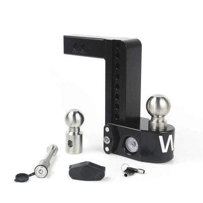 Weigh Safe 8in Drop Hitch w/Built-in Scale & 2in Shank (8K/12.5K GTWR) w/WS05 - Black Cerakote