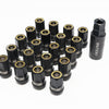 Wheel Mate Muteki HR38 Open End Lug Nuts 12x1.50 Titanium Chrome / Yellow Ring