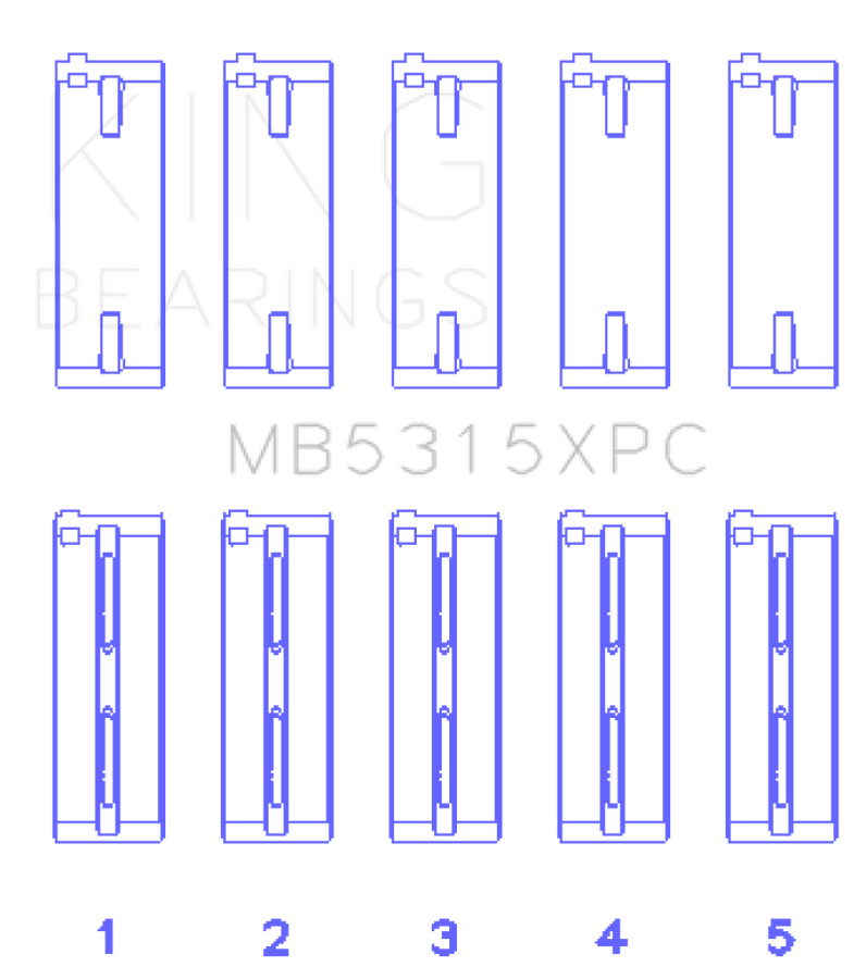 King 1992+ Mitsubishi 4G63/4G64 EVO I-IV (Size 0.25) Coated Performance Main Bearing Set