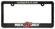 RockJock License Plate Frame Black Plastic w/ Red and White