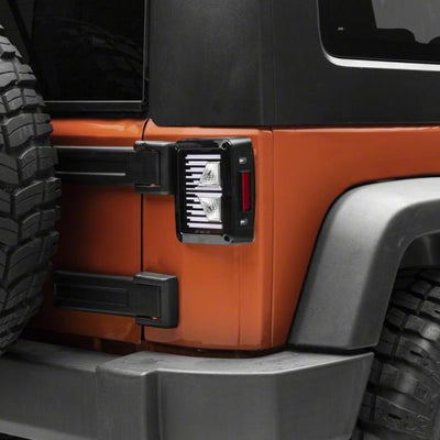 Raxiom 07-18 Jeep Wrangler JK Axial Series Vision LED Tail Lights- Blk Housing (Clear Lens)