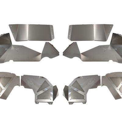 Fishbone Offroad 2018+ Jeep Wrangler JL Front/Rear Set of 4 Aluminum Raw Inner Fenders