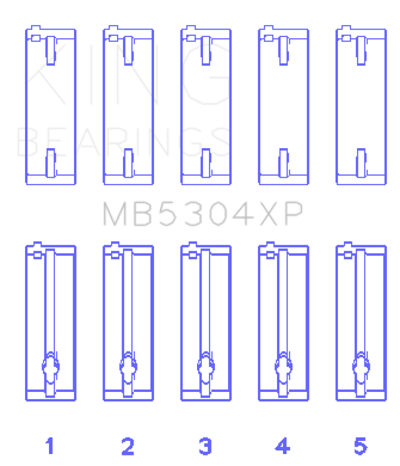 King Engine Bearings Mazda B6/B6-T/ZM/B3/B5 (Size +0.5) Main Bearing Set