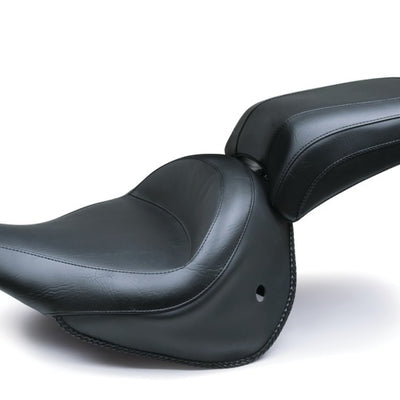 Mustang 05-17 Harley Deluxe (With Standard Rack) Wide Touring Passenger Seat - Black