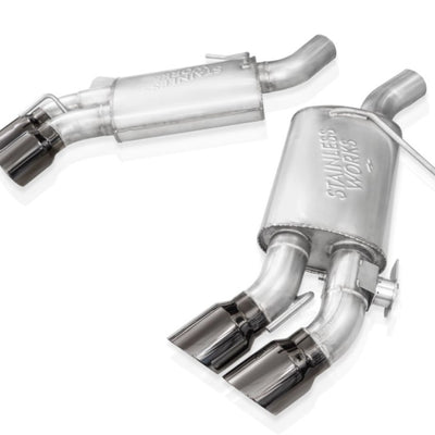 Stainless Works 16-21 Camaro SS 3in Original Factory Connect Axle Back w/Valve - 4in Quad Black Tips