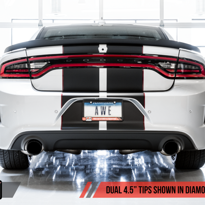 AWE Tuning 2017+ Dodge Charger 5.7L Touring Edition Exhaust - Non-Resonated - Diamond Black Tips