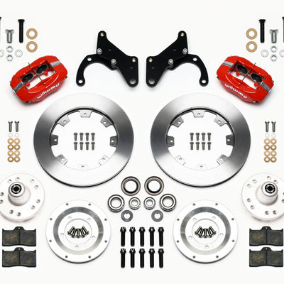 Wilwood Forged Dynalite Front Kit 12.19in Red 65-68 Chevy Impala -Drum Spindle