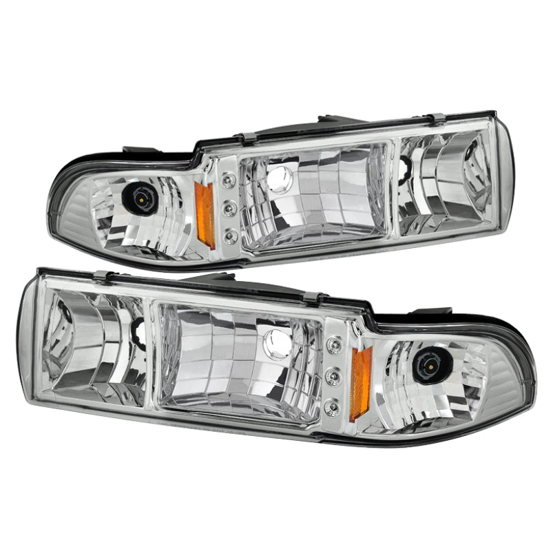 xTune Chevy Caprice 91-96 / Impala 91-96 1Pc LED Crystal Headlights Chrome HD-ON-CCP91-1PC-LED-C