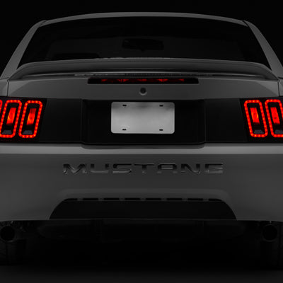 Raxiom 99-04 Ford Mustang Excluding 99-01 Cobra Icon LED Tail Lights- Black Housing (Smoked Lens)