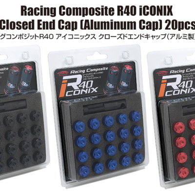 Project Kics 14x1.25 R40 Iconix Aluminum Cap Set - Black (20 Pcs)