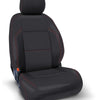 PRP 2016+ Toyota Tacoma Front Seat Covers with Elecltric Seat Adj. (Pair) - Black with Red Stitching