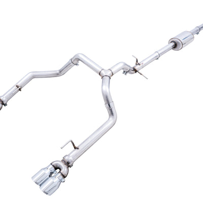 AWE Tuning 4th Gen GM 1500 5.3L 0FG Catback Split Rear Exit (w/ Bumper Cutouts) - Quad Chrome Tips