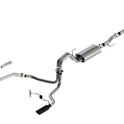 Borla F-150 2021 3.3L CC SB EC STB XL/XLT/Lariat/KR/Plnm/LTD 3/2.25 SRE Cat-Back S-Type BLK CHR Tips