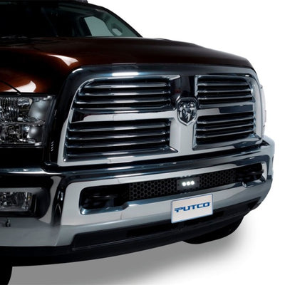 Putco 11-18 Ram HD - SS Punch Style Bumper Grille Insert w/ 10in Luminix Light Bar (Black)