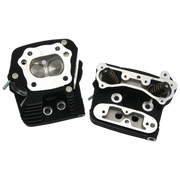S&S Cycle 84-99 Performance Replacement Low Compression 76cc Cylinder Heads - Wrinkle Black