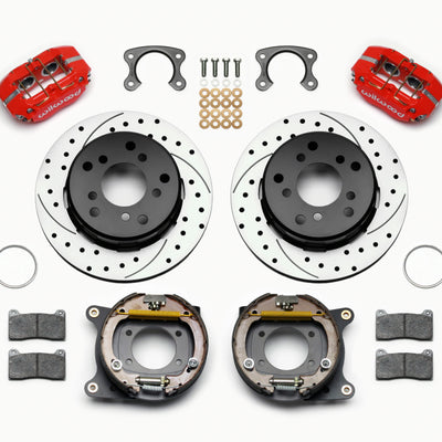 Wilwood Dynapro Lug Mount P/S P-B Kit Drilled-Red Small Ford 2.36in Off Bronco 5 x 5.50