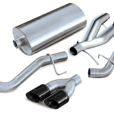 Corsa 2002-2006 Cat-Back Exhaust w/Black Twin 4in Tips 02-06 Cadillac Escalade 6.0L V8