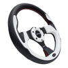 NRG Reinforced Steering Wheel (320mm) Blk w/White Trim & 4mm 3-Spoke