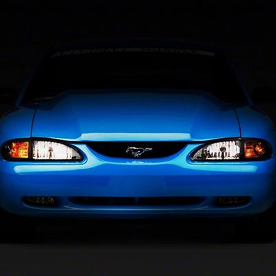 Raxiom 94-98 Mustang Axial Series Cobra Style Headlights- Black Housing (Clear Lens)