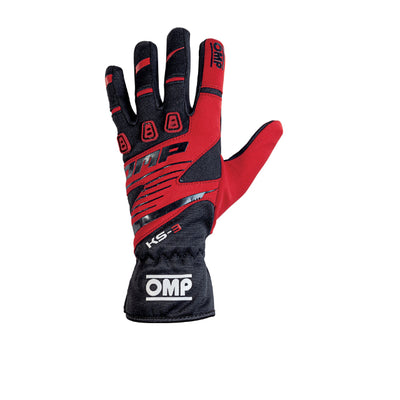 OMP KS-3 Gloves Black/Red - Size L