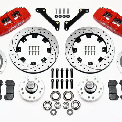 Wilwood Dynapro 6 Front Hub Kit 12.19in Drilled Red 79-81 Camaro