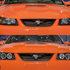 Raxiom 99-04 Ford Mustang Dual LED Halo Projector Headlights- Black Housing (Clear Lens)