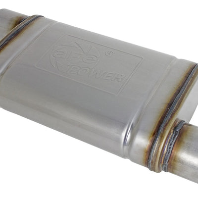aFe MACH Force-Xp 409 SS Muffler 3in ID Offset/Offset x 4in H x 9in W x 14in L - Oval Body